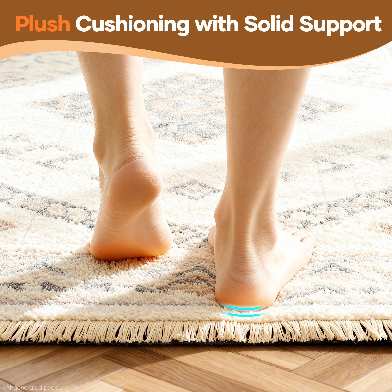 Needle-punched glue-free rug pad design