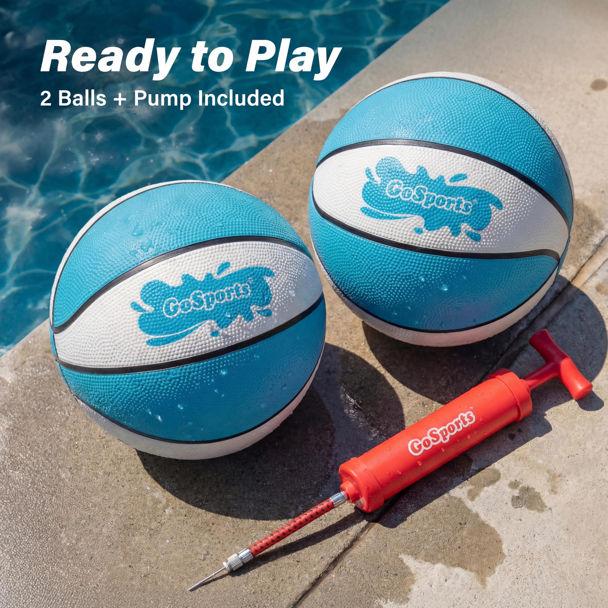 Pool hoops compatible GoSports water basketballs