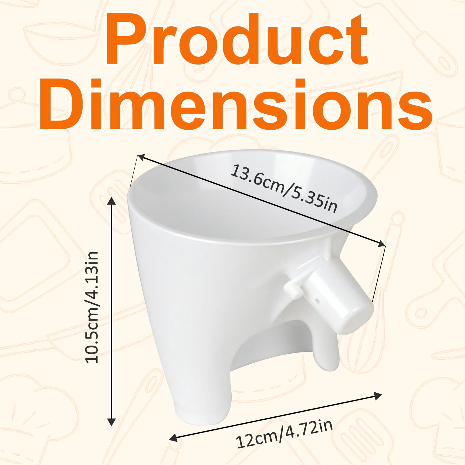 Anti splash flour funnel for Kitchen Aid mixer
