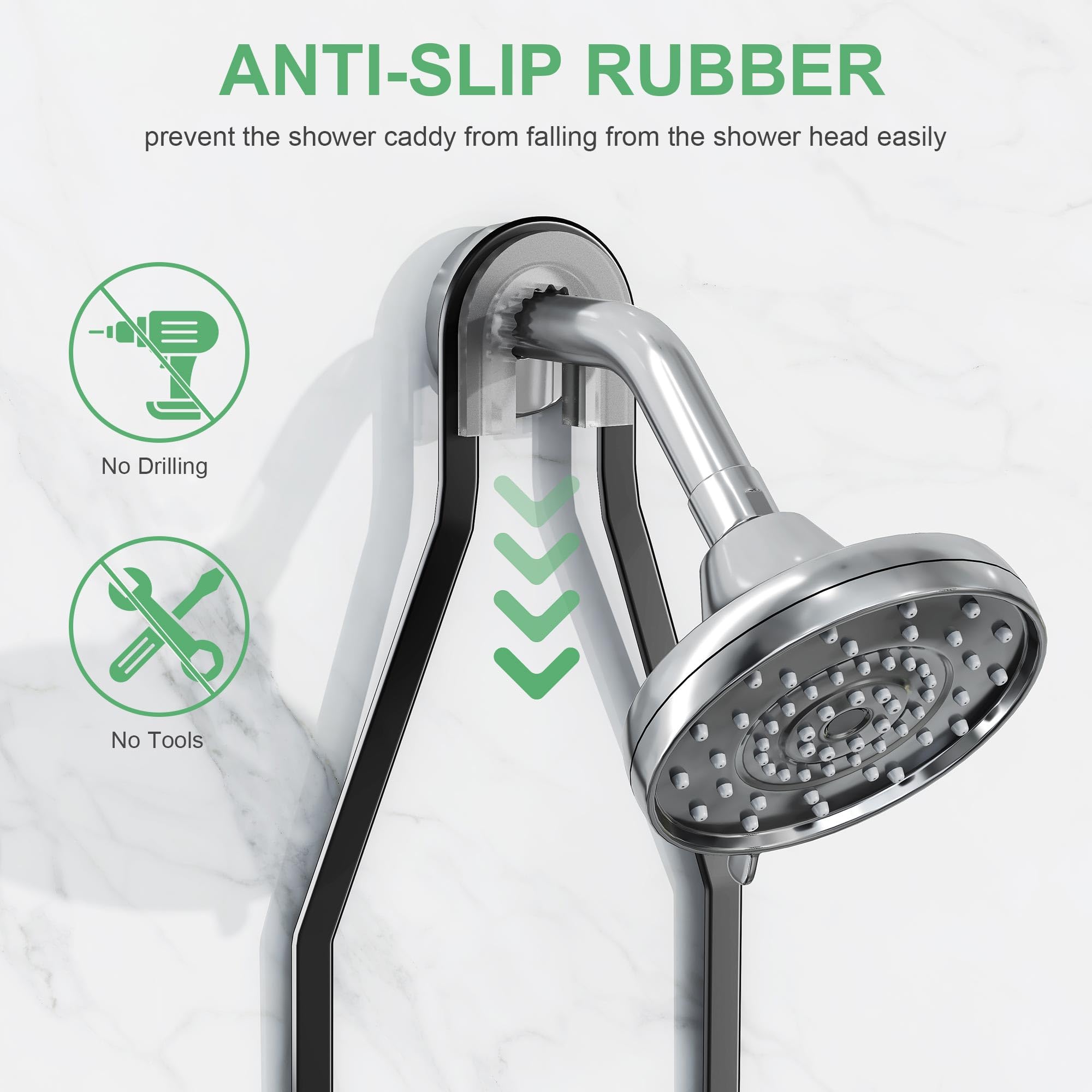 Shower caddy with 18 hooks for razors and sponge
