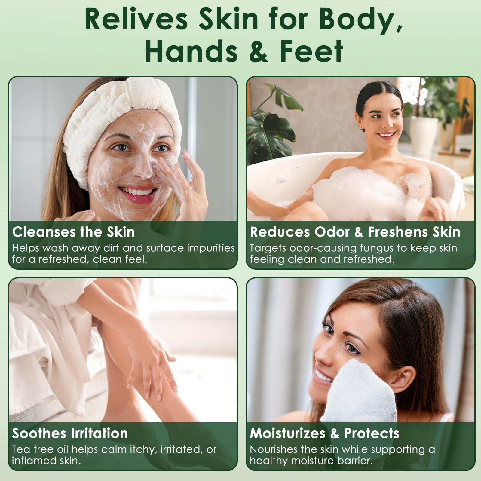 Tea tree antifungal soap skin care product label view