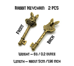 Antique Easter bunny key set showing two keys