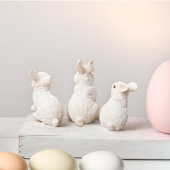 Bunny figurines decorative Easter decor for table mantel shelf balcony garden