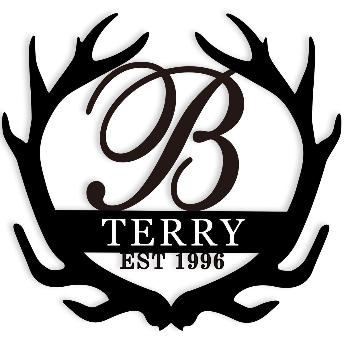 Antler Monogram Sign outdoor decor with family name