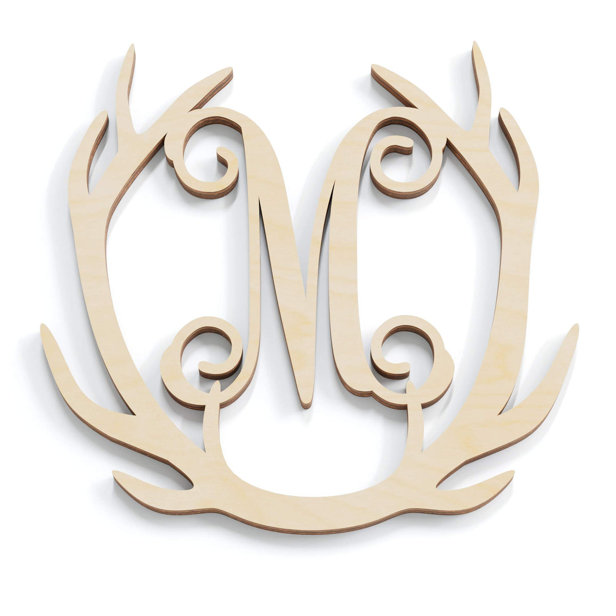 antler monogram wooden buck letter wall decor