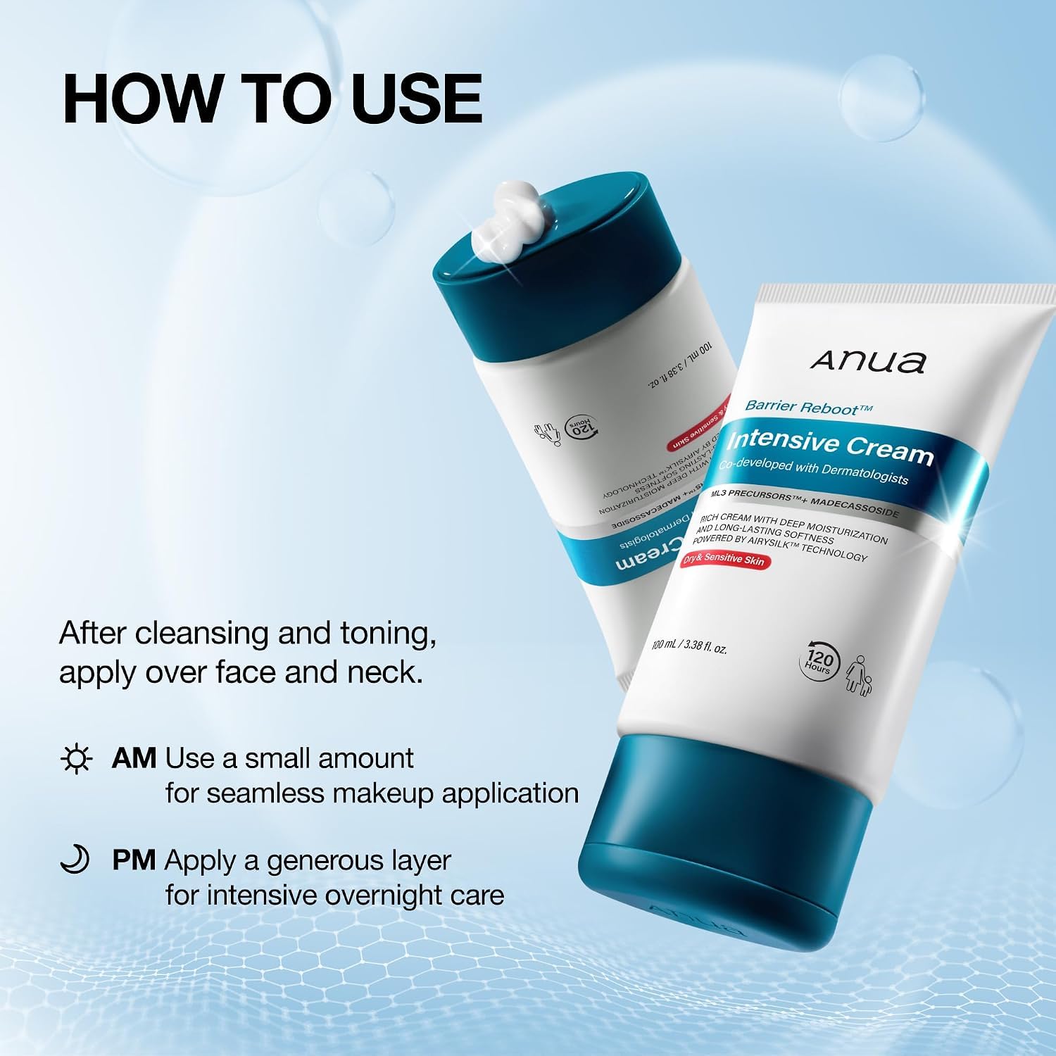 Dermatologist co-developed formulation for deep moisture in ANUA Barrier Reboot Intensive Cream