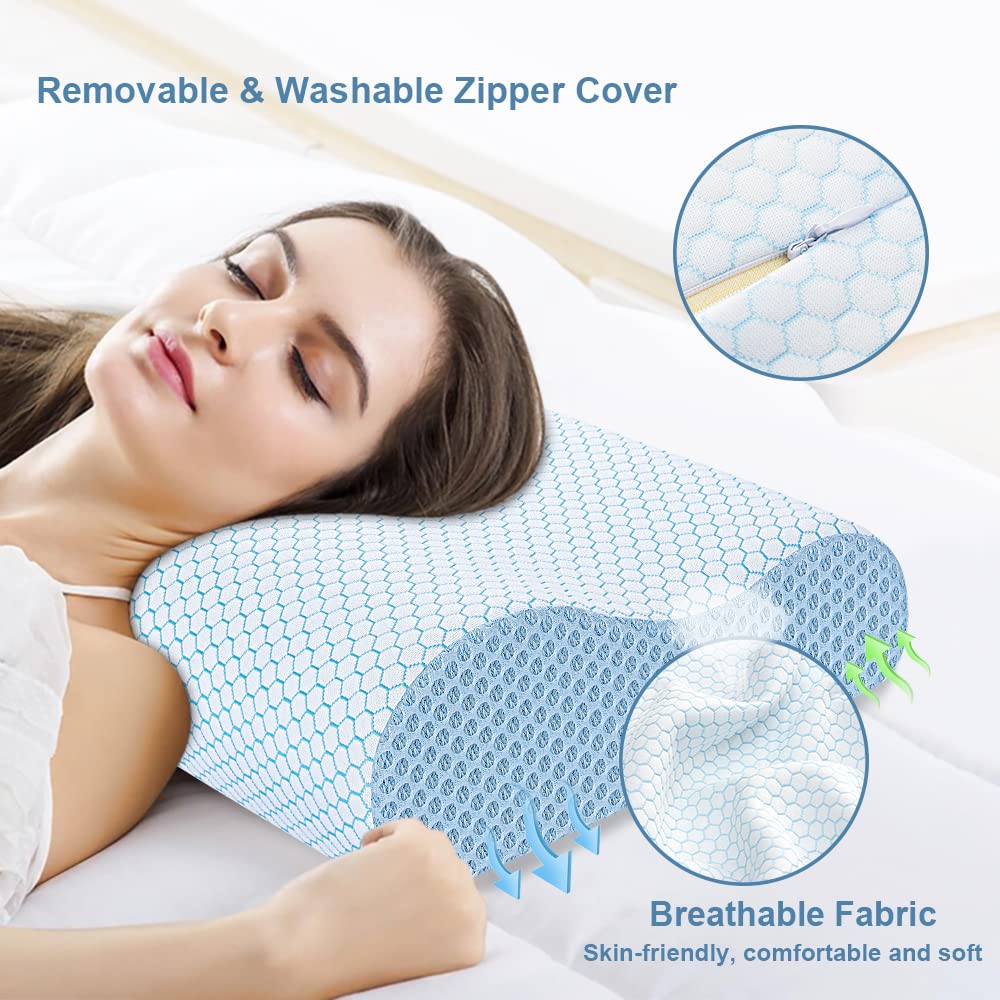 Pillow dimensions 24 x 13.4 x 3.5/4.7 in on Anvo Memory Foam Pillow