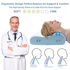 Neck contour support on Anvo Memory Foam Pillow