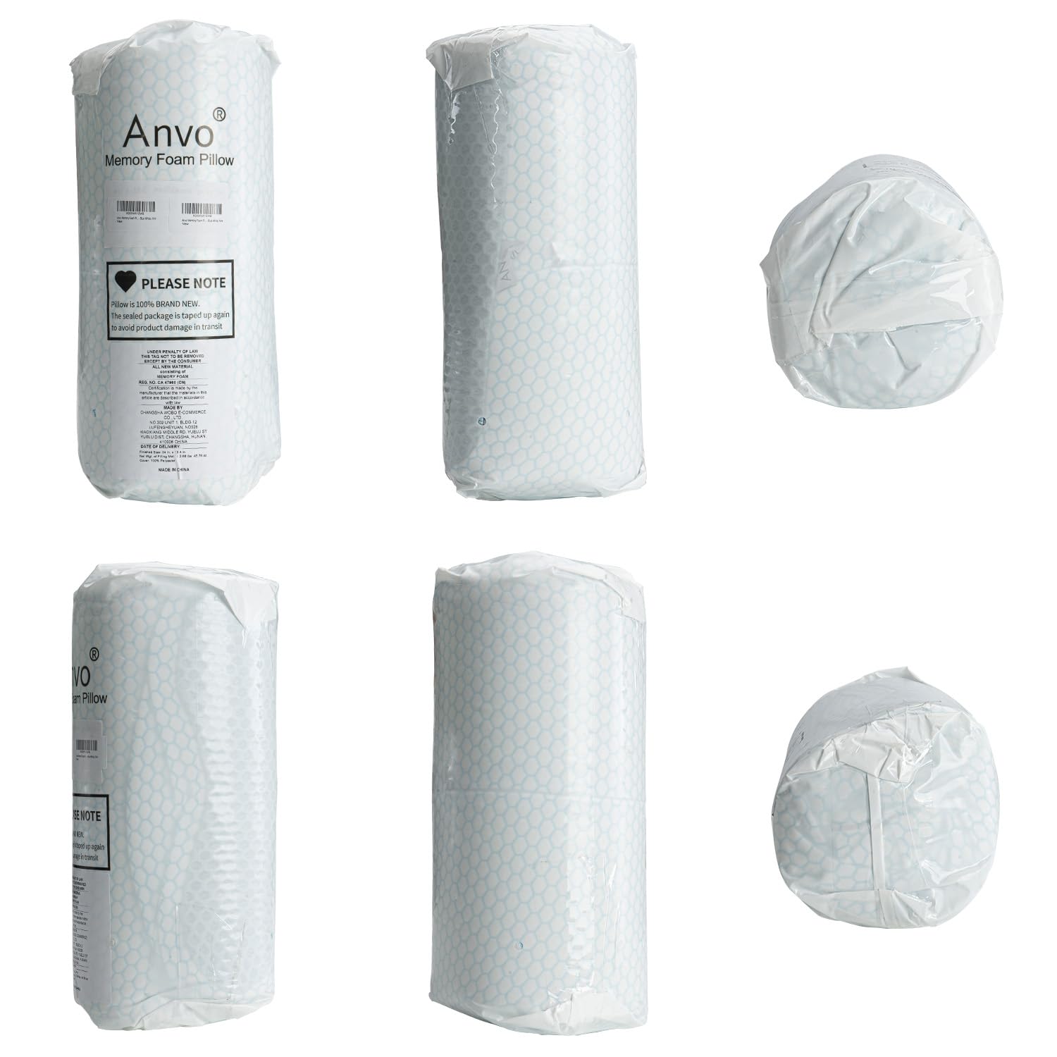 Breathable skin-friendly pillowcase on Anvo Memory Foam Pillow