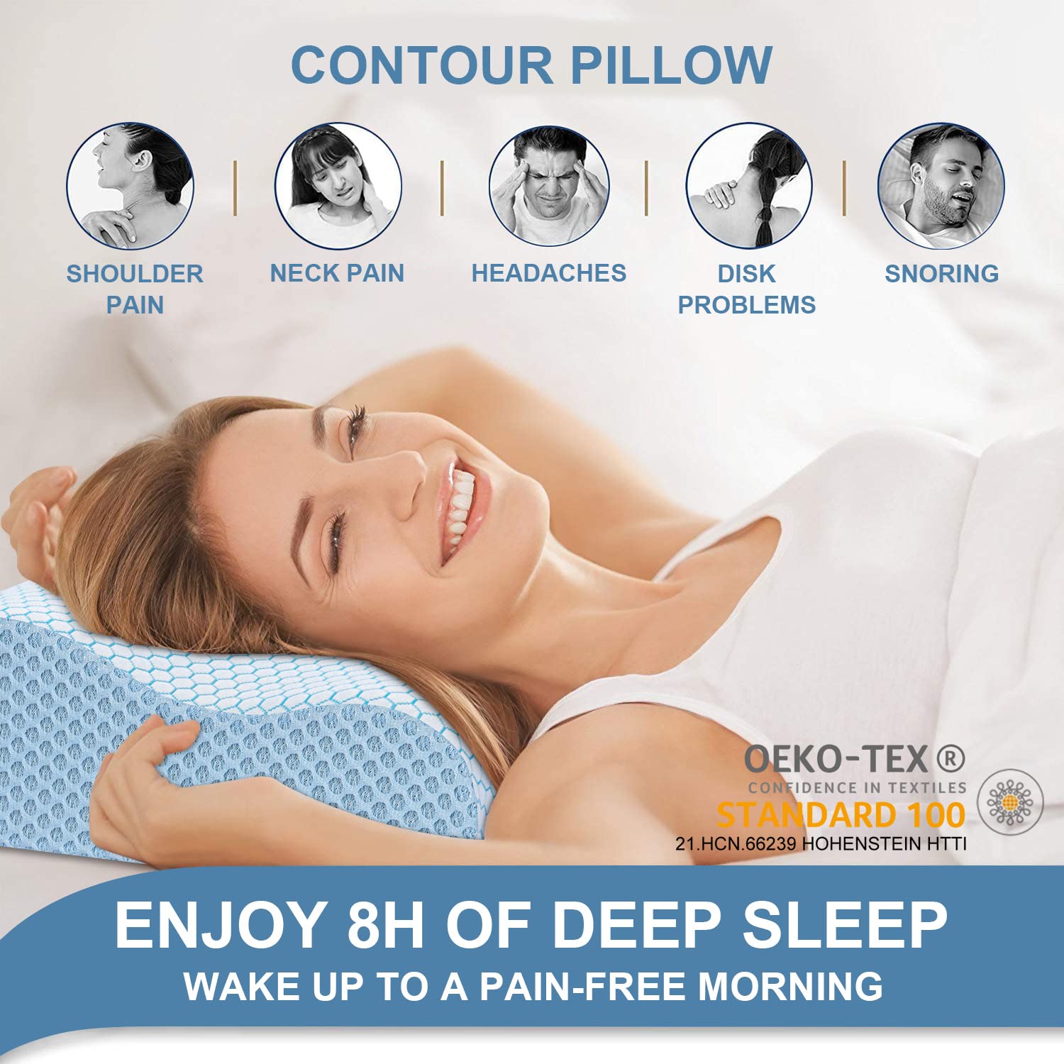 Two height options on Anvo Memory Foam Pillow