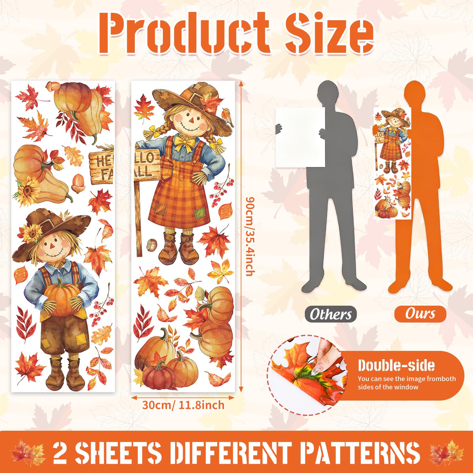 Two sheet package of window clings by AnyDesign