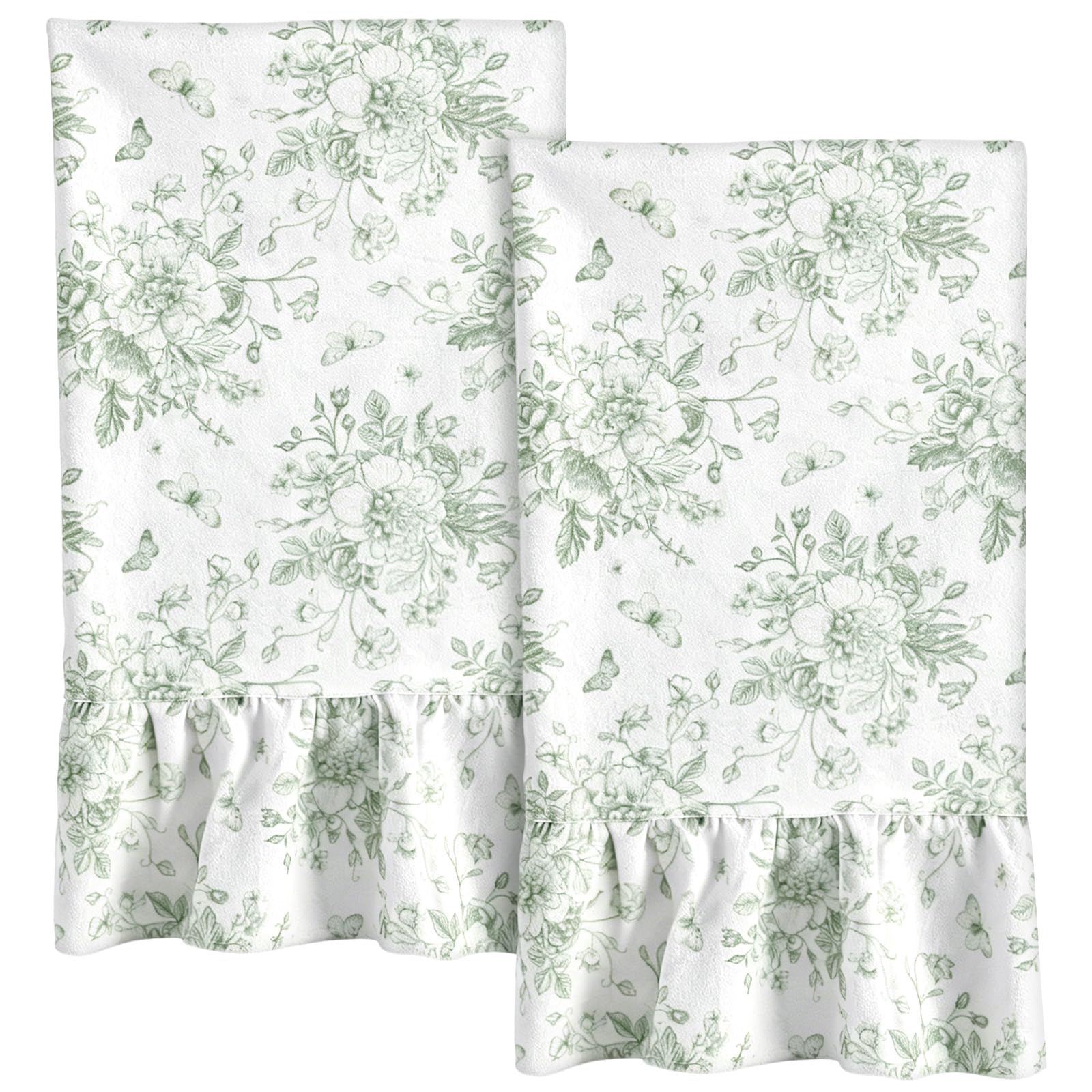 AnyDesign ruffled kitchen towels 2pcs set