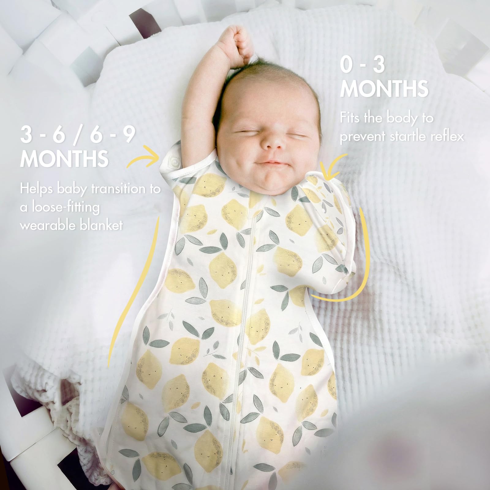 Openable cuffs swaddle transition to wearable blanket image