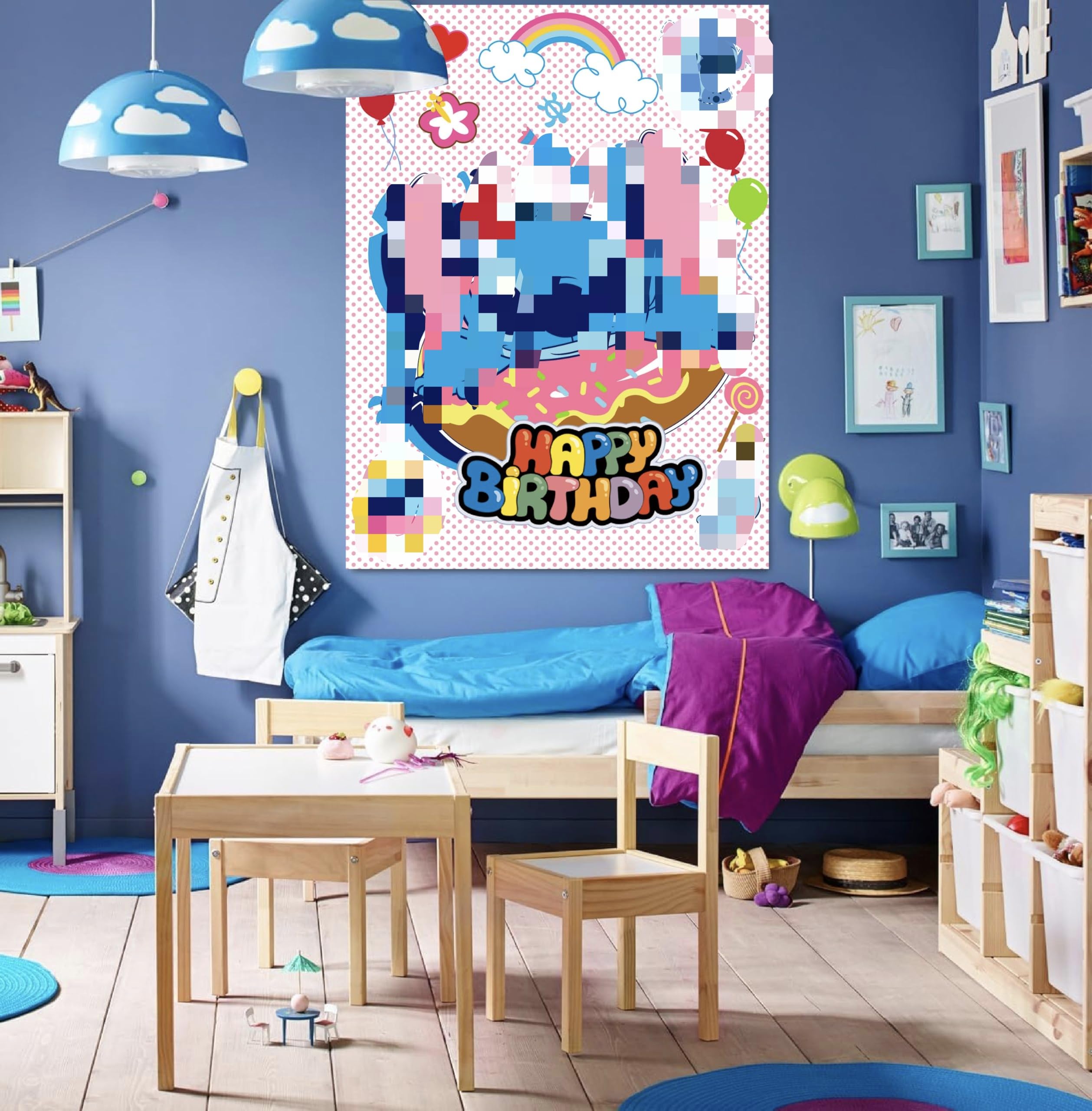 Large poster included with Anyfate pin the nose game set