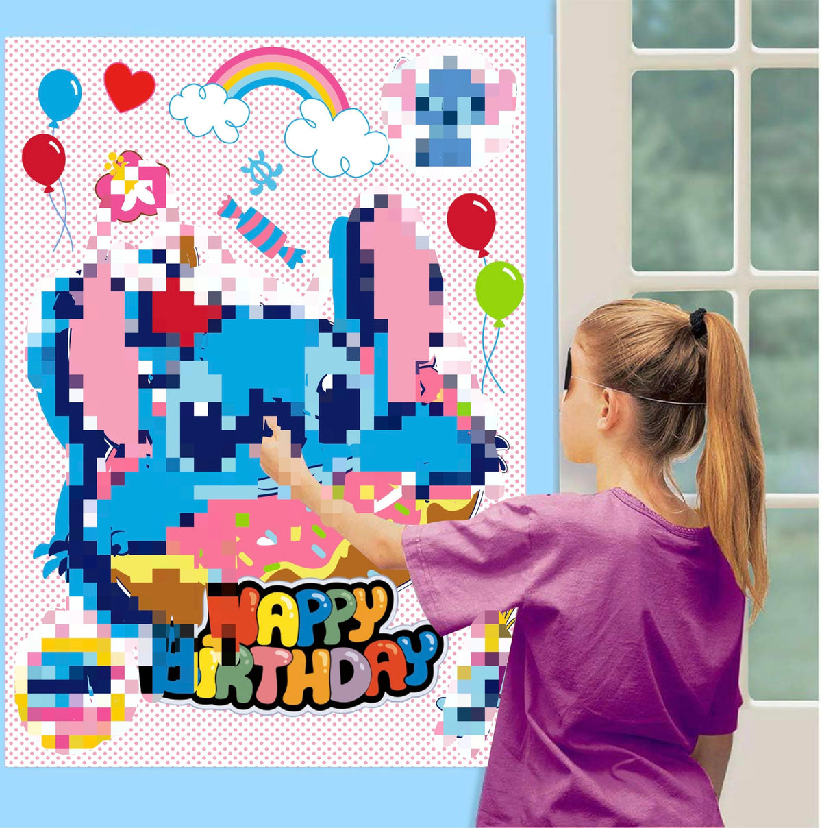 Anyfate pin the nose game set with large poster and nose stickers