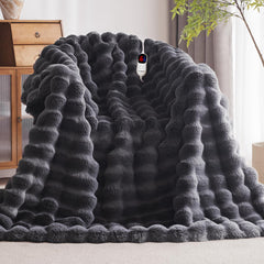 Anysay heated blanket full size 62x84 in dark grey color