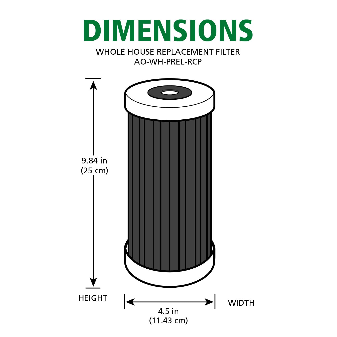 4.5 inch diameter sediment reducing filter for every tap