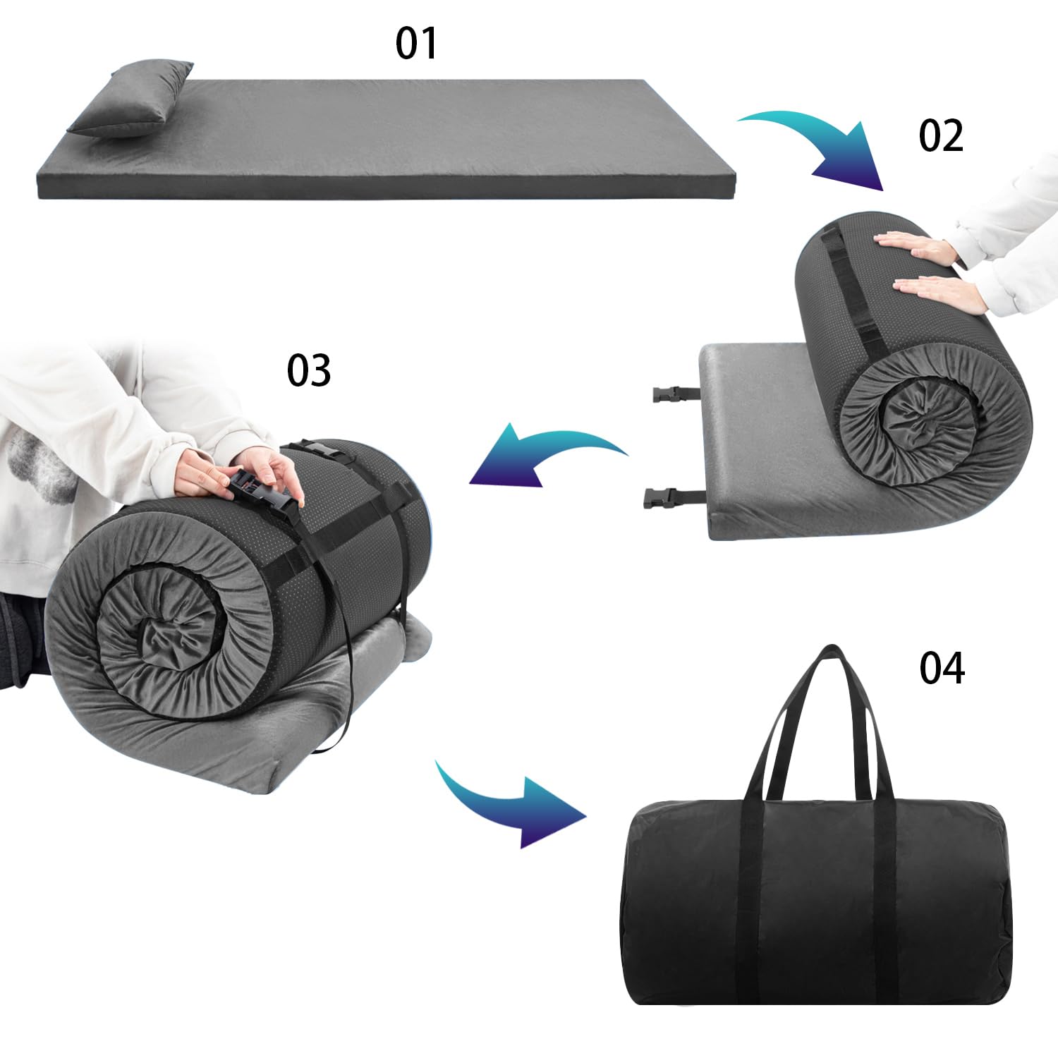 Removable zippered machine washable cover on sleeping pad