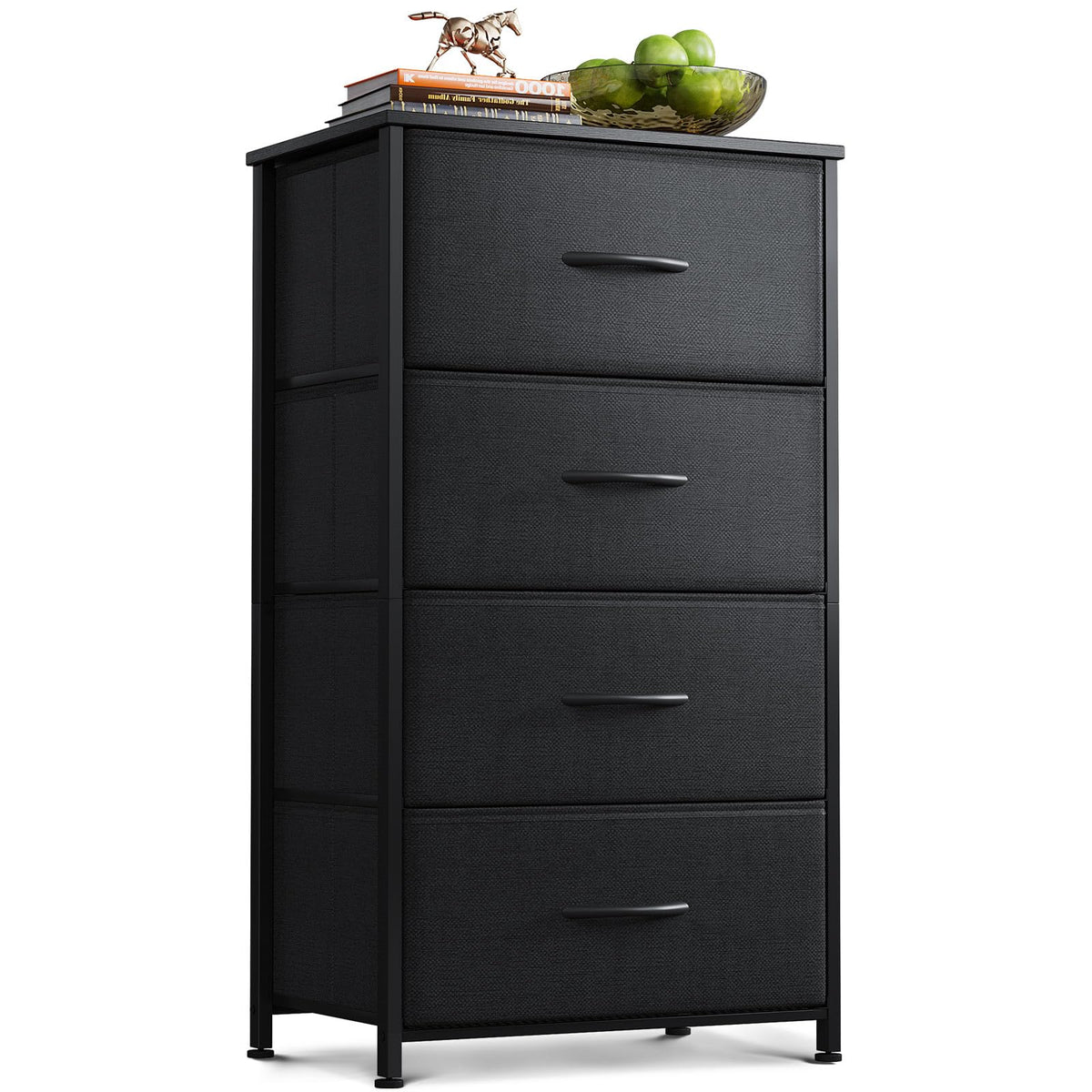 AODK Dresser 4-drawer fabric dresser in black