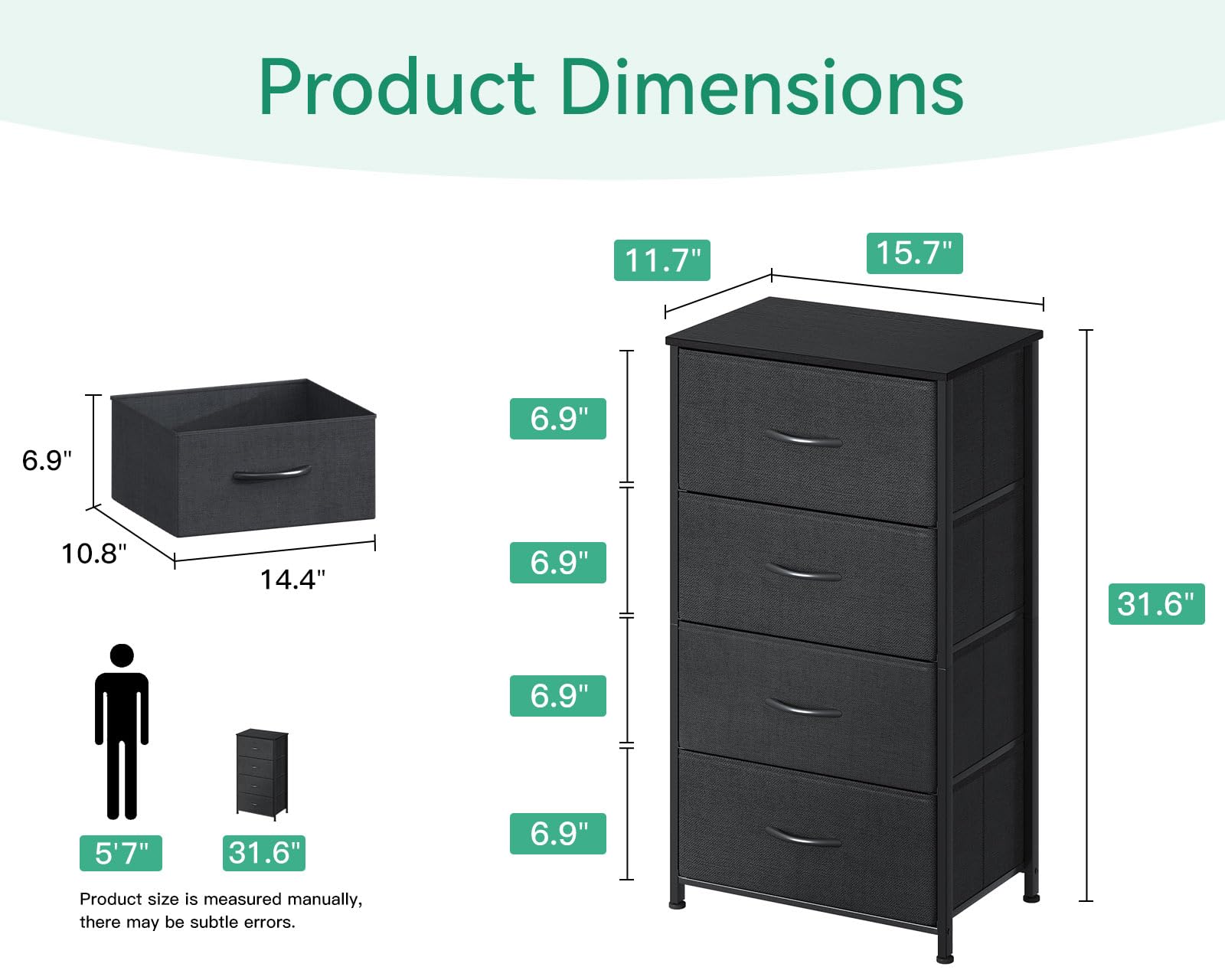 Dresser with steel frame and wooden top for sturdy support