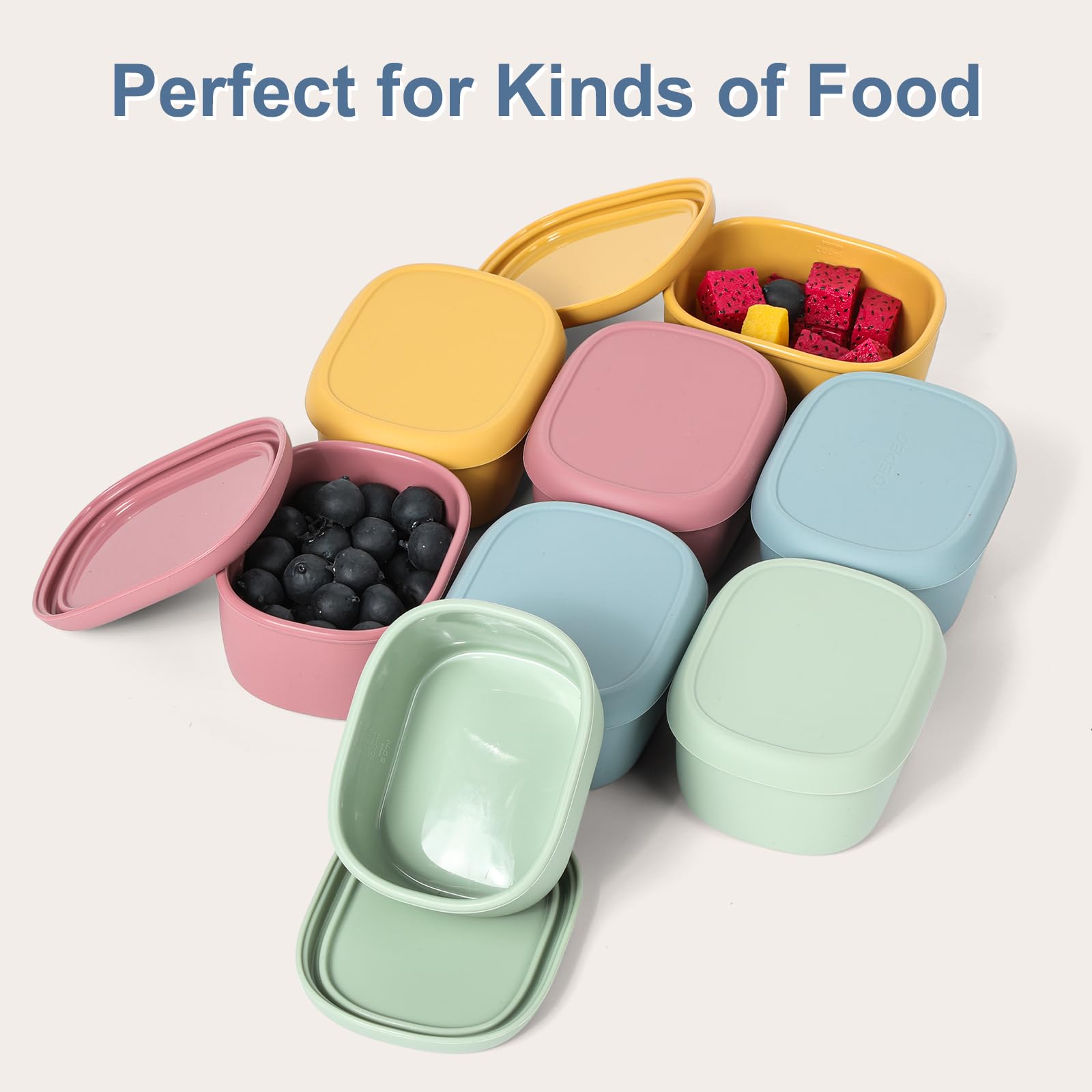 Travel friendly silicone snack containers kids