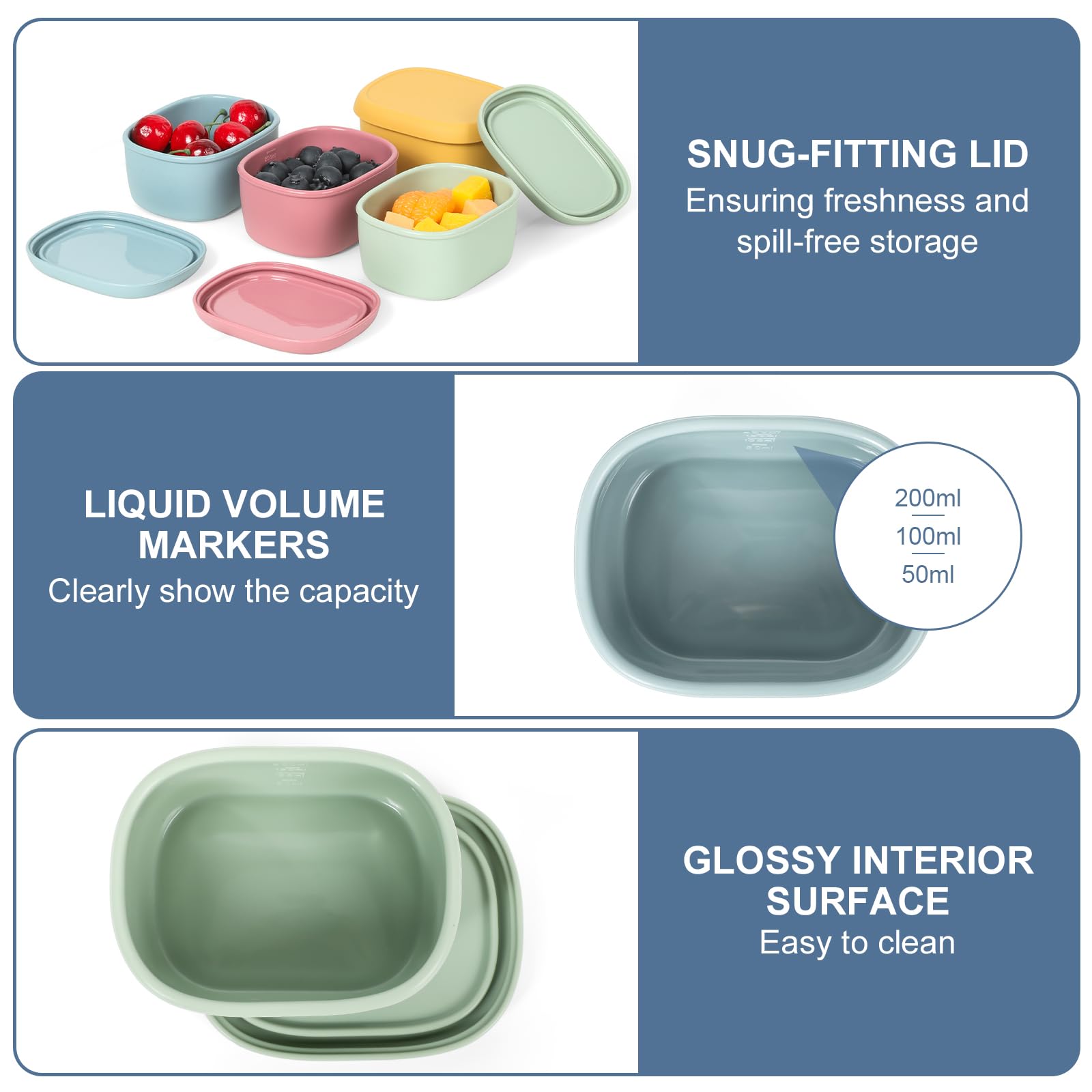 Silicone bento cups for lunches AOEDEO