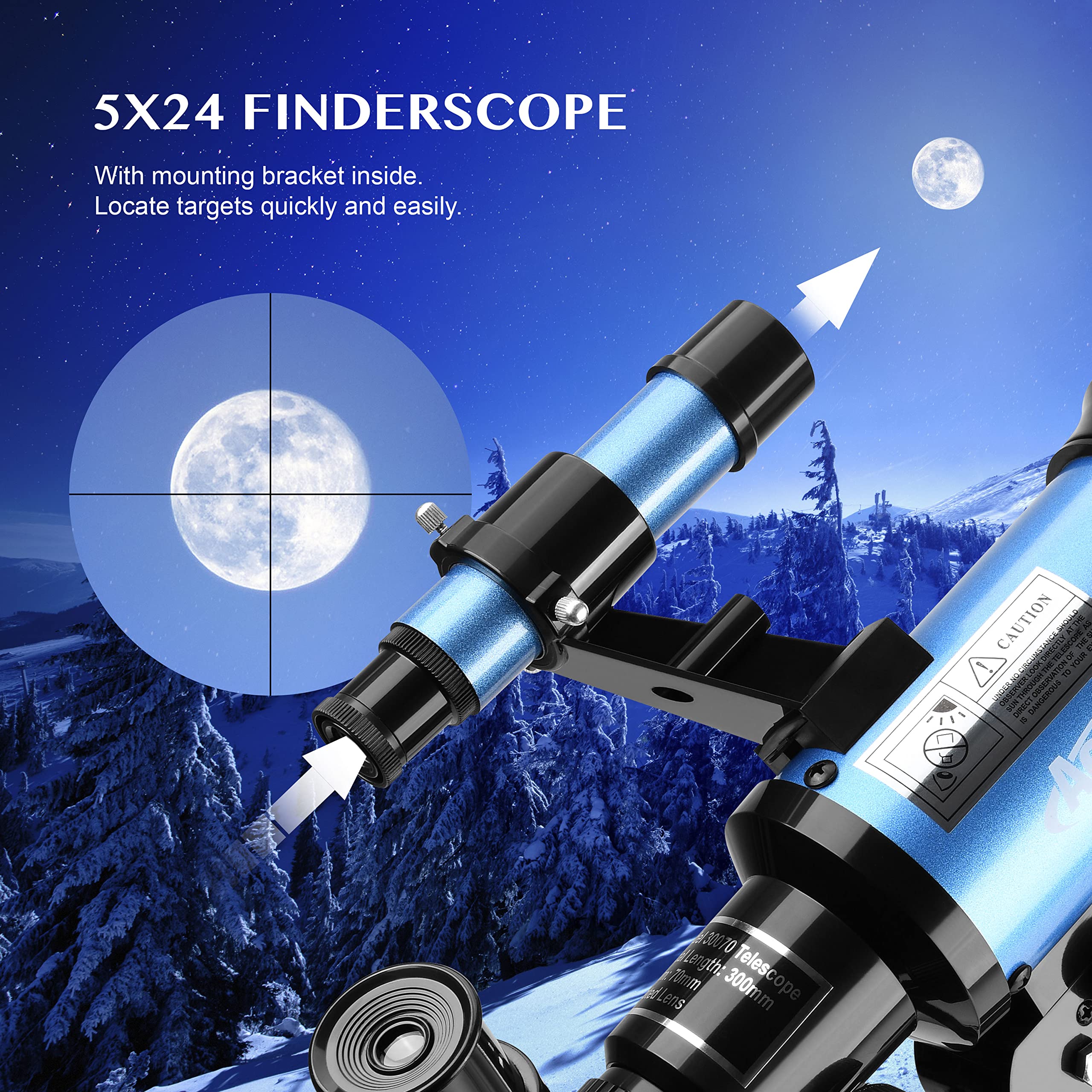 20mm eyepiece for wider view on Aomekie telescope