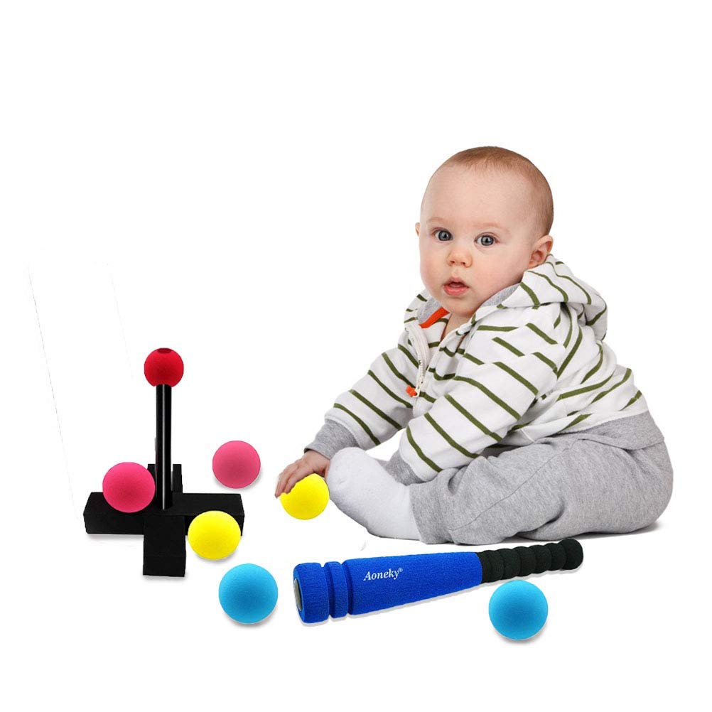 Blue indoor outdoor foam baseball toy by Aoneky