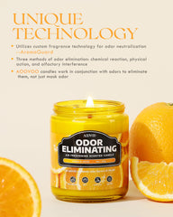 Citrus lemon scent AOOVOO odor eliminating candle in home setting