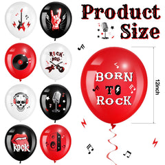 Rock and roll latex balloons 54 pieces 12 inch by Aoriher