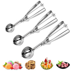 AOULELA 3PCS ice cream scoop set small stainless steel