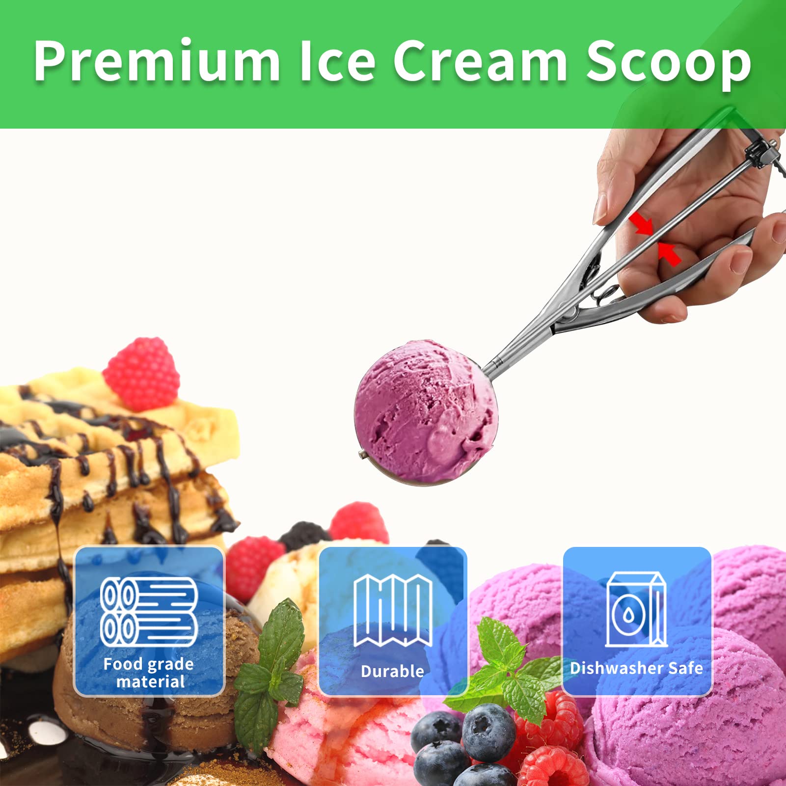 Ice cream cookie scoop set packaging by AOULELA