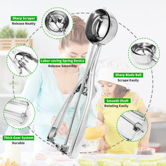 AOULELA 3PCS ice cream scoop set large stainless steel