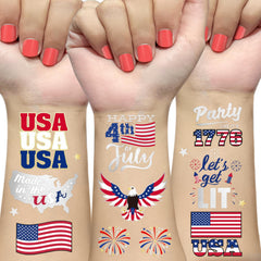 AOYOO fourth of july temporary tattoos two sheets 30 designs