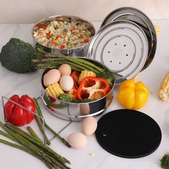 Aozita 18/8 stainless steel steamer insert with solid handle