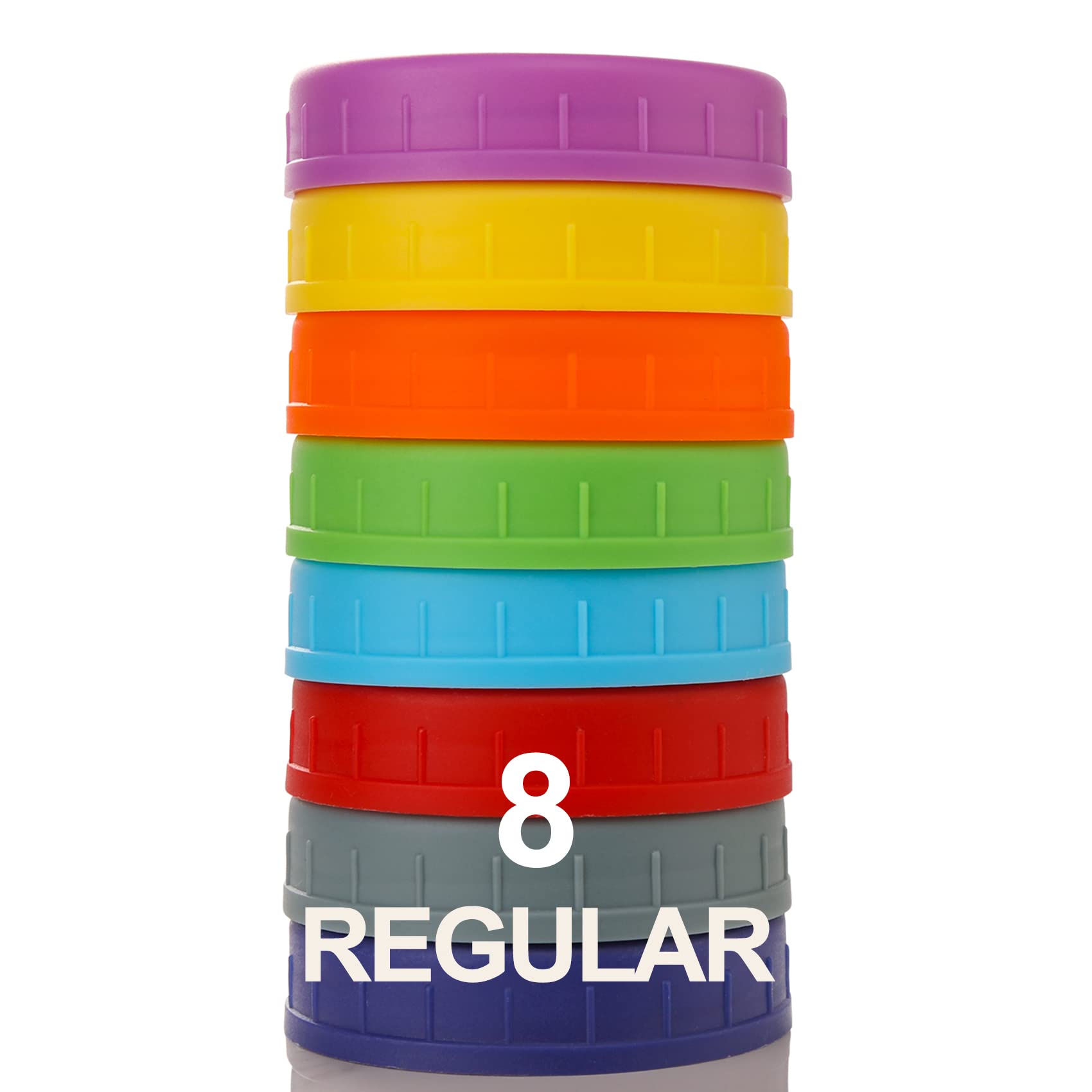 AOZITA 8 pack regular mouth lids for Ball Kerr and More in assorted colors