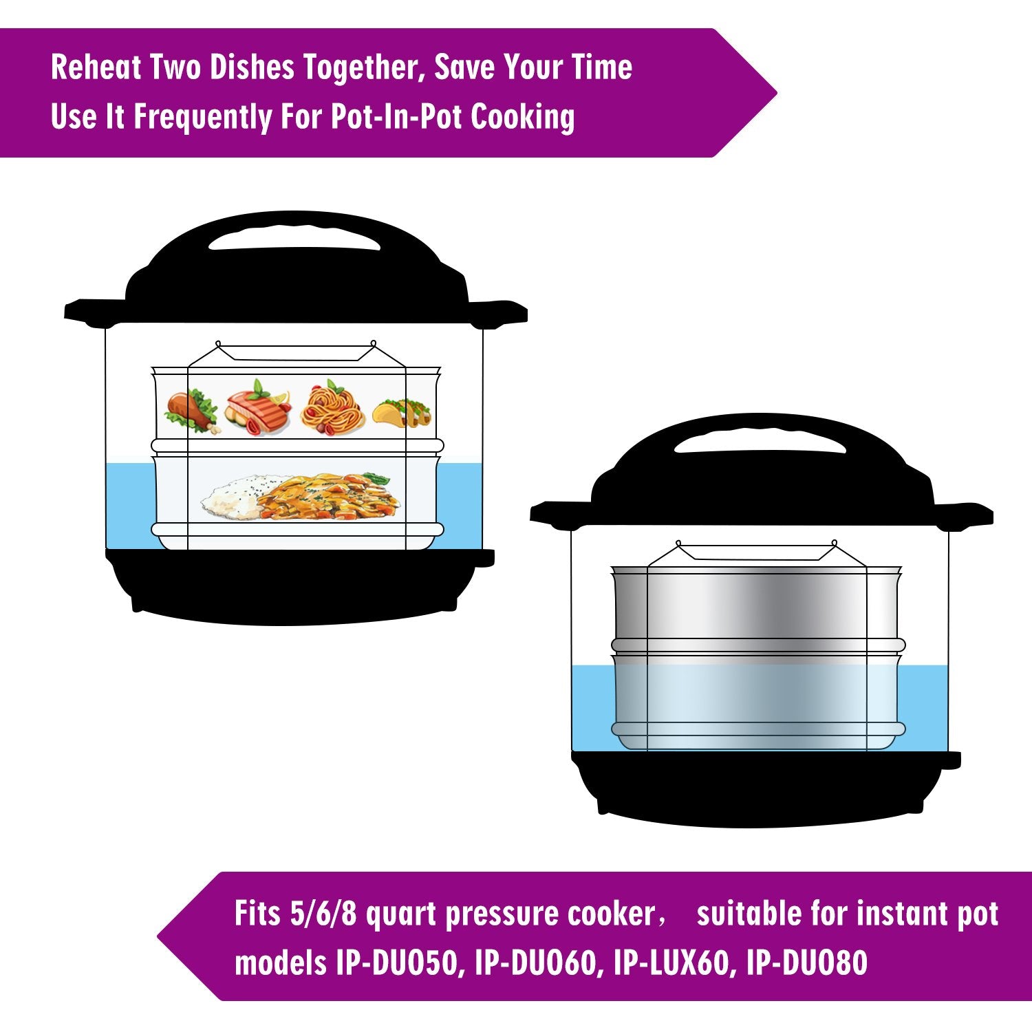 Aozita dishwasher safe steamer insert pans for easy cleanup