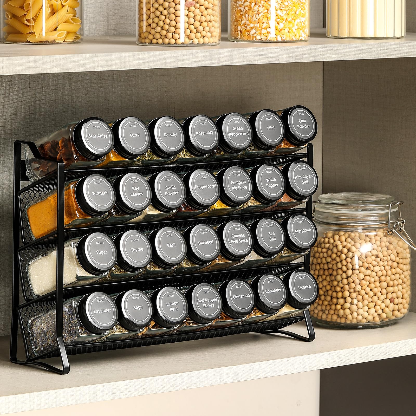 Spice labels included for quick identification on jars