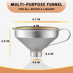 Spice funnel ergonomic handle for jars - kitchen tool