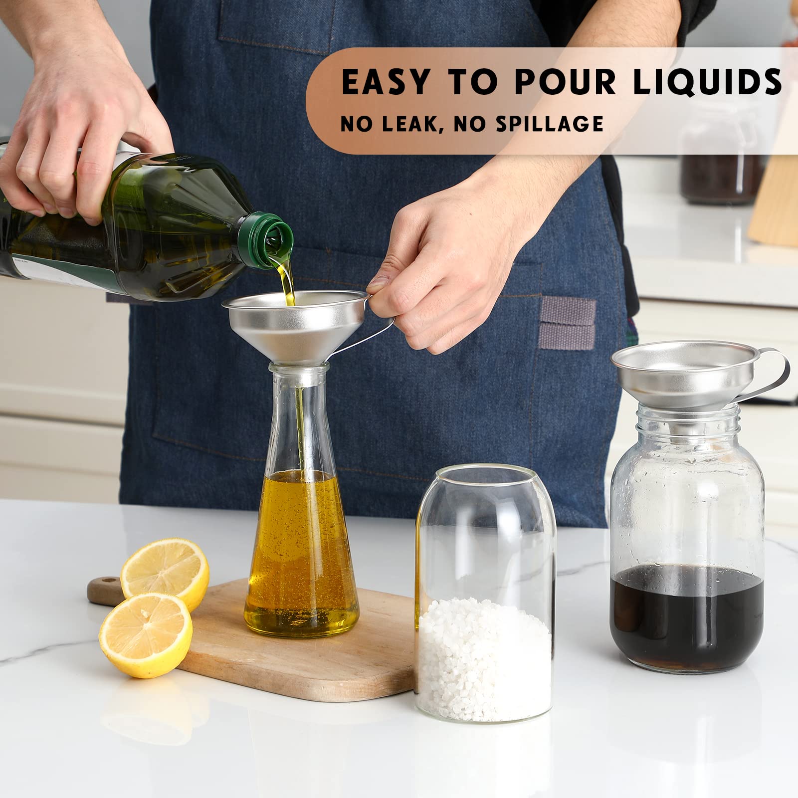 Nestable spice funnel design saves cabinet space