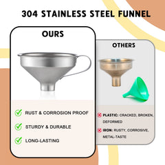 Seamless welded stainless steel spice funnel for pouring