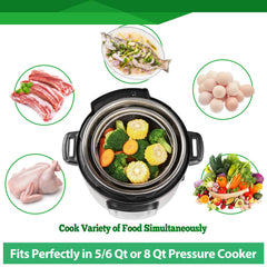 18-8 stainless steel steamer basket with silicone handles