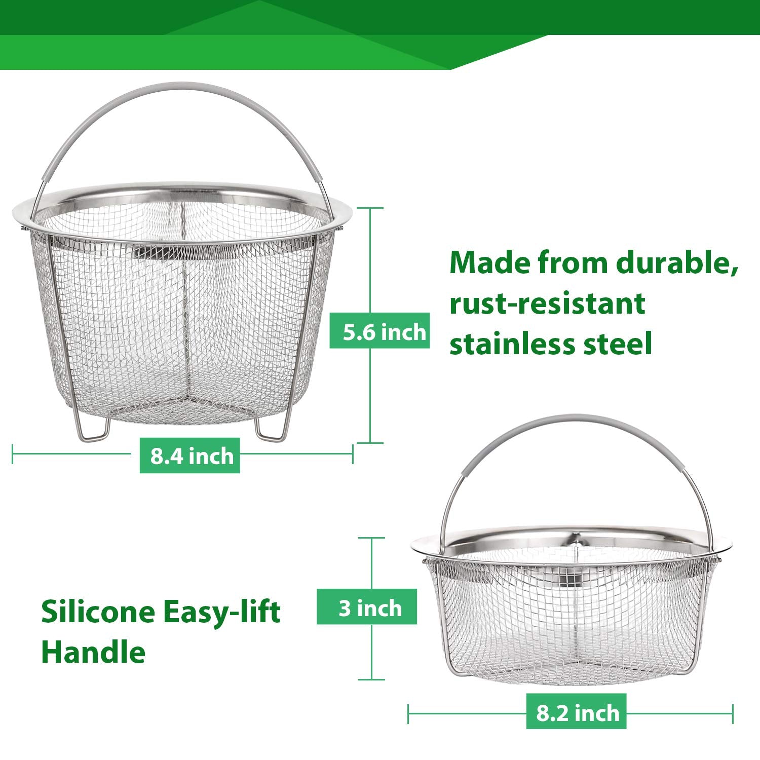 Vegetable steamer insert egg basket pasta strainer AOZITA