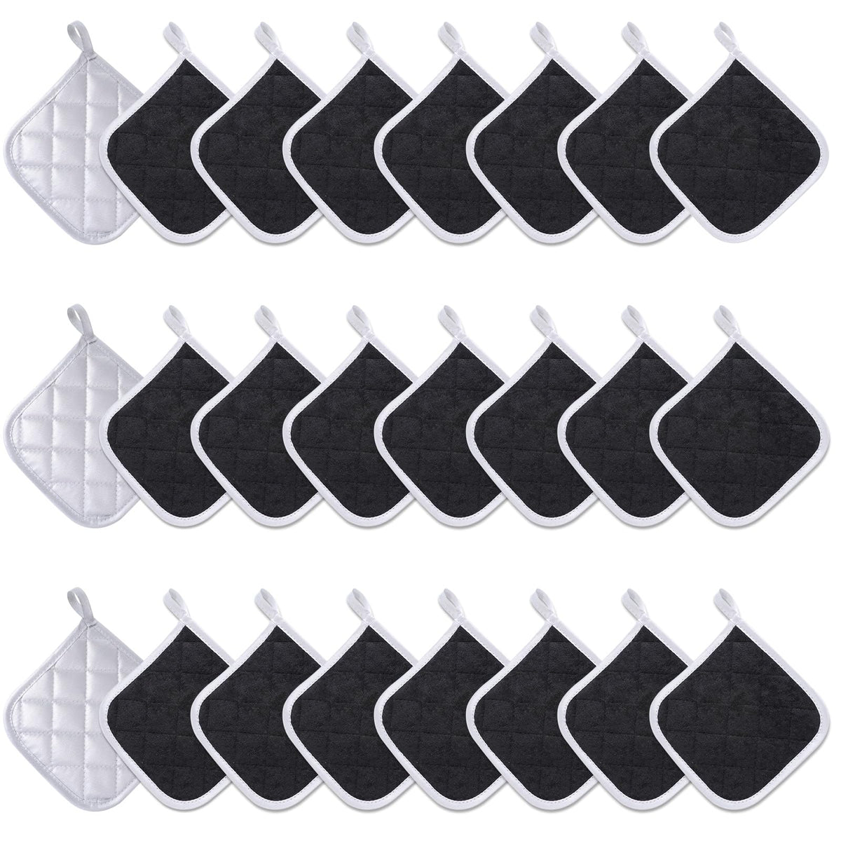 AOZUO 24 piece cotton hot pads for kitchen 7x7 inches