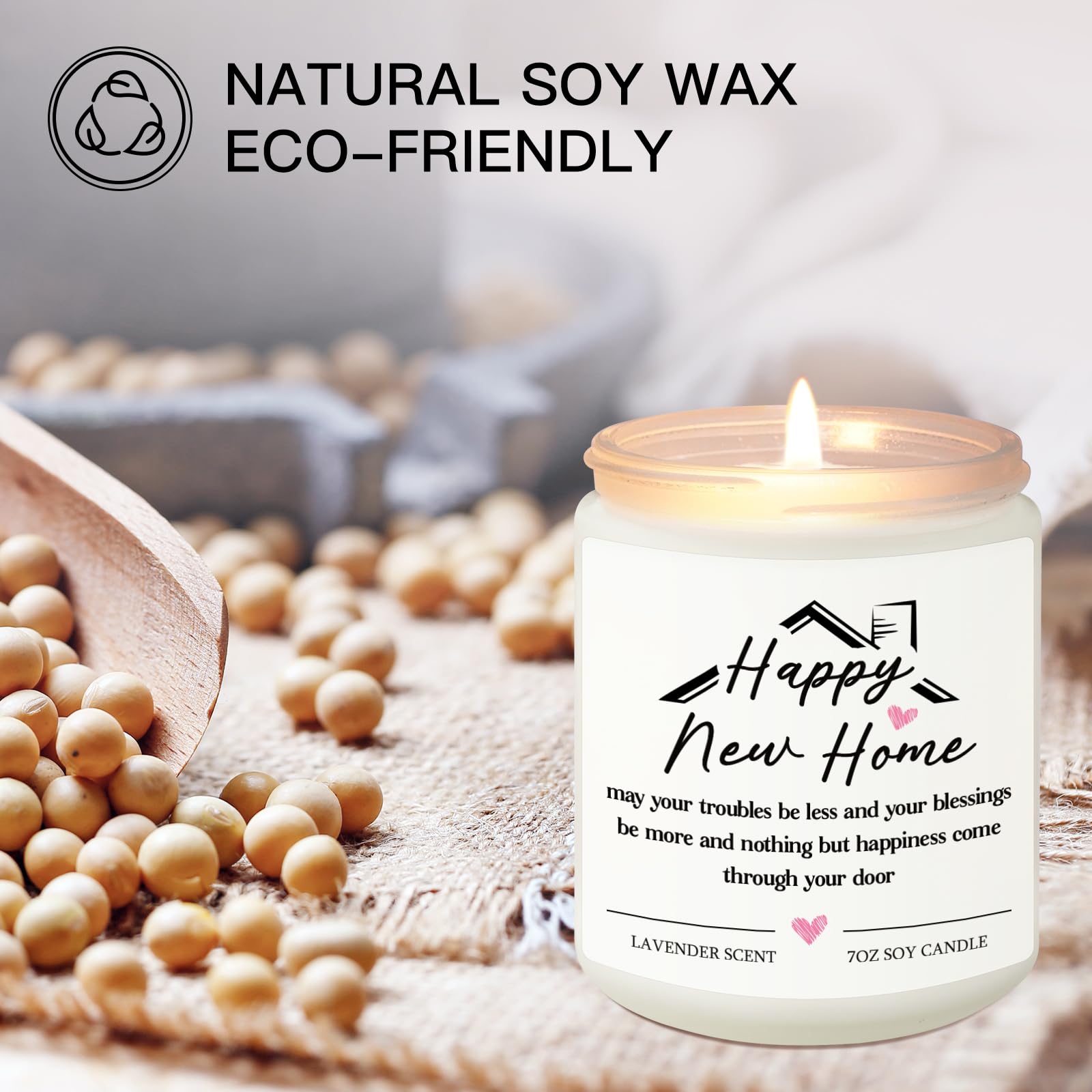 Closing gift candle for home buyers with lavender scent