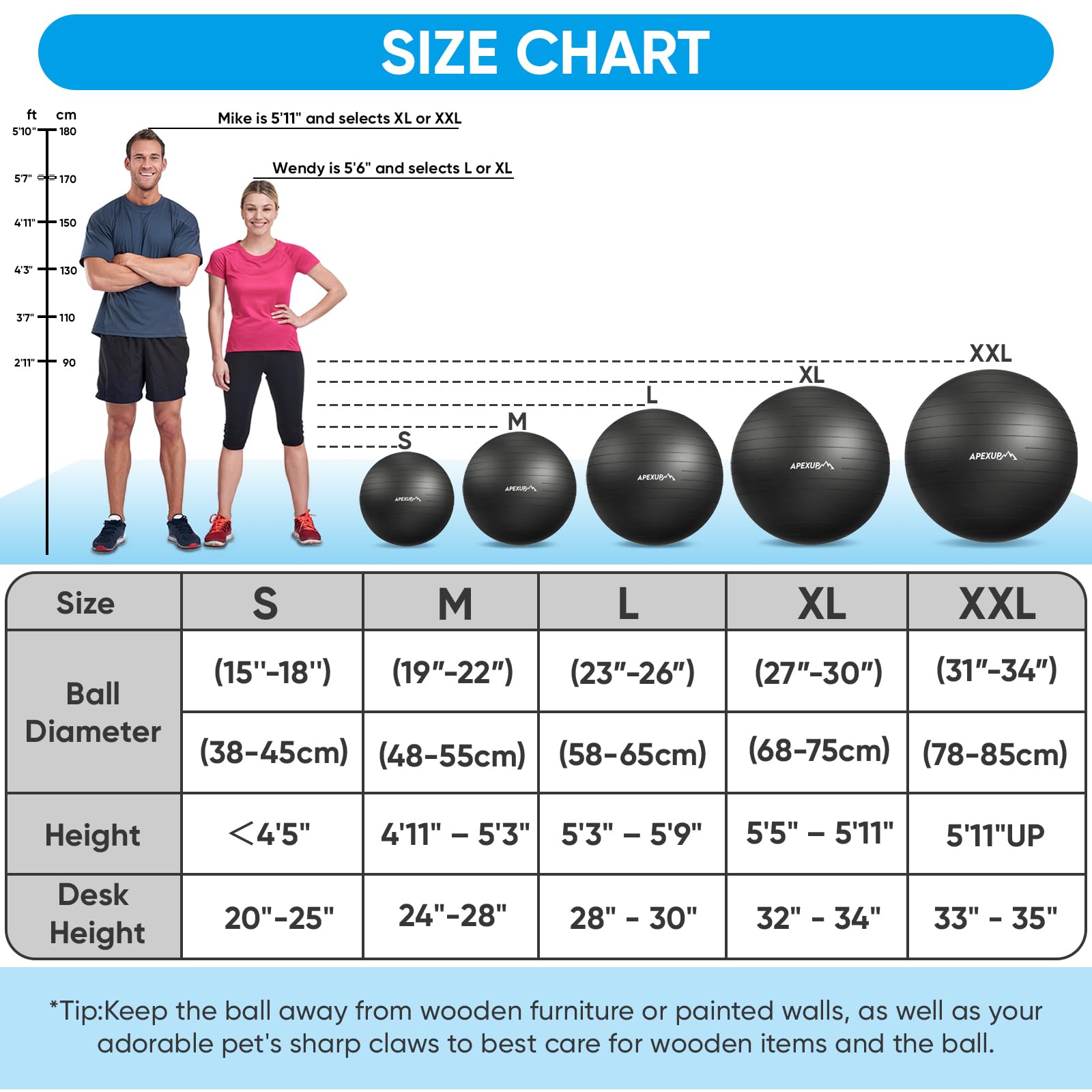 APEXUP Yoga Ball 660lbs image