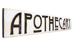 Apothecary Sign on solid wood board 48x8