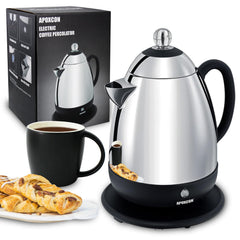 APOXCON electric coffee percolator with stainless steel body