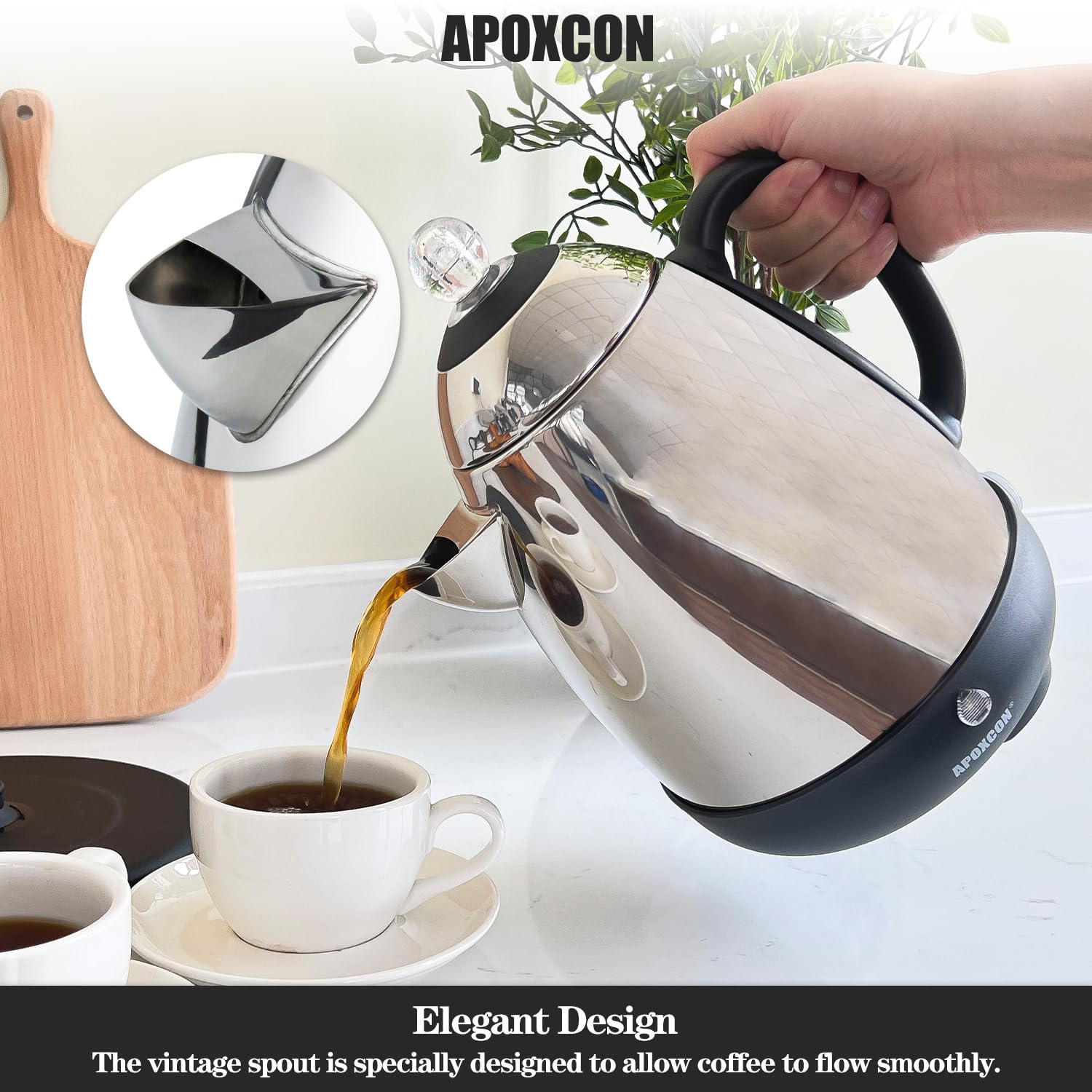 1000-watt heating system provides quick brew