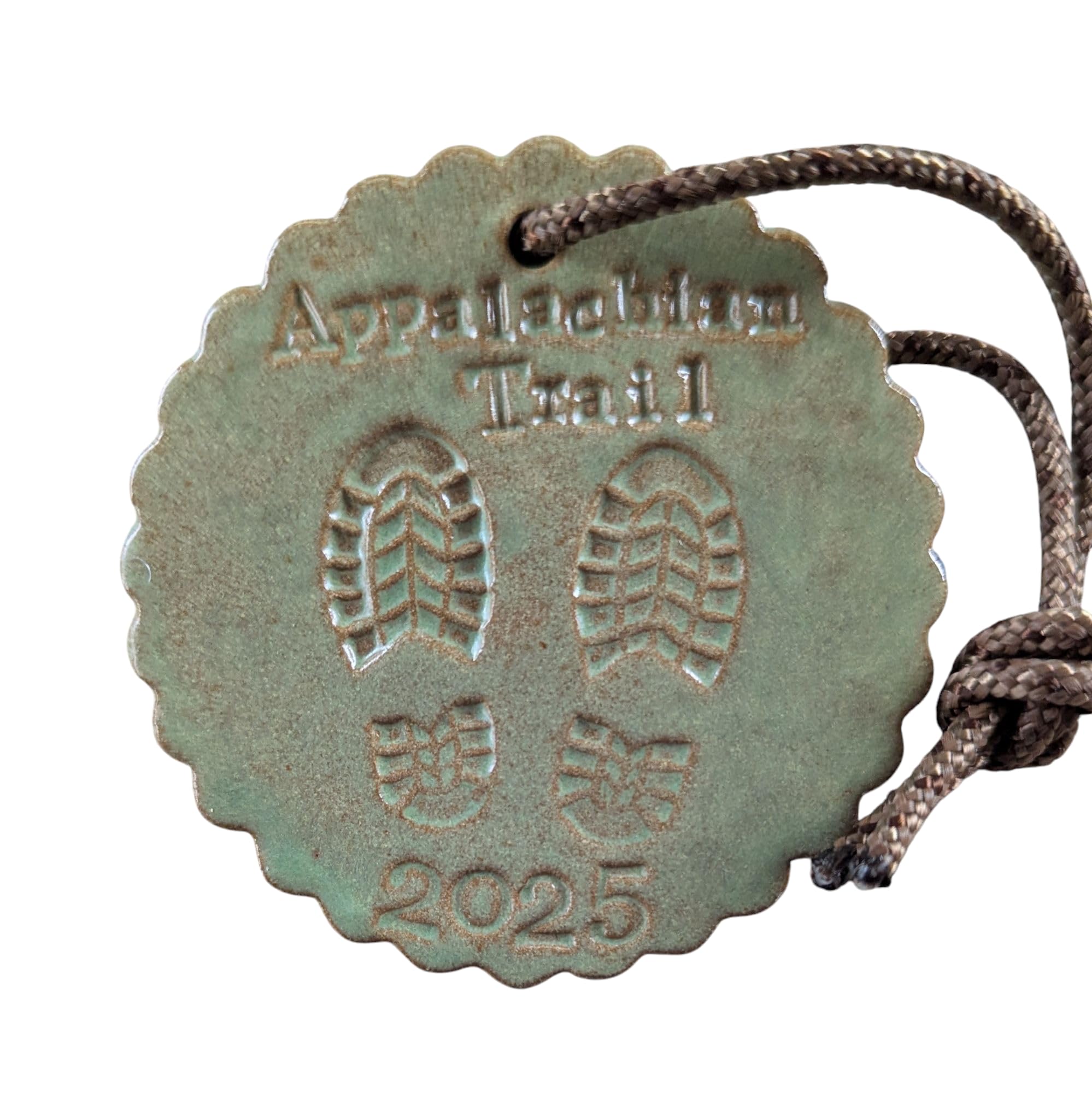 Appalachian Trail AT 2025 Holiday Ornament Green handcrafted and kiln fired